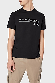 Armani Baskılı Regular Fit Bisiklet Yaka T-shirt