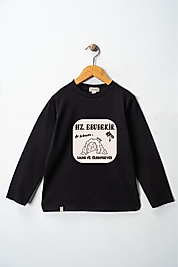 Yetişkin Uzun Kollu Bisiklet Yaka "Hz Ebubekir"  Baskılı Tişört Mevsimlik Pamuklu