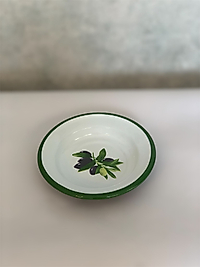 16cm Zeytin Desenli Emaye Meze Tabağı