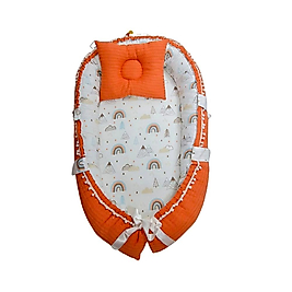 Örgü Pike ve Poplin Kumaş Deluxe Babynest Ponponlu