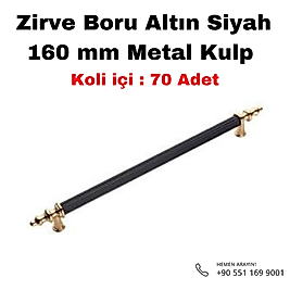Zirve Boru Metal Kulp Altın-Siyah 160 mm Koli 70 Adet