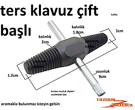 KLAVUZ TERS DİŞ AÇMA KILAVUZU ÇİFT BAŞLI KOLLU DUBLE BÜYÜK BOY TESİSATÇI KLAVUZ MUSLUK KIRILMA SÖKME