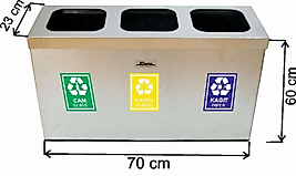 3 BÖLMELİ GERİ DÖNÜŞÜM SETİ PASLANMAZ ( KDV DAHİL )