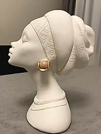 Gold Krem Akrilik Küpe