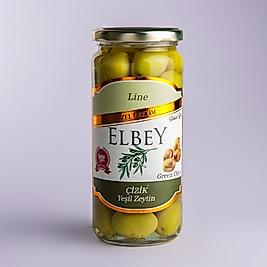 Elbey Line Özel Üretim Çizik Yeşil Zeytin 540 GR