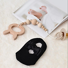 Fiyonk Model Kız Bebek Babet  Çorap Siyah