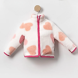 Kalpli Pembe Kız Çocuk Peluş Mont Ve Hırkası