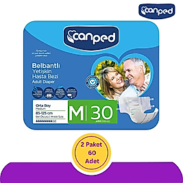 Canped Belbantlı Hasta Bezi Orta (M) 60 Adet (2x30)
