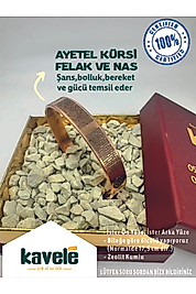 Ham Saf Bakır Kufi Felak ,nas Ve Ayetel Kürsi Zeolit Kumlu Bakır Bileklik